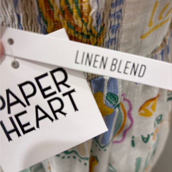 NWT Paper Heart linen blend Italian fruit and cocktail inspired print dress - S - Picture 16 of 16